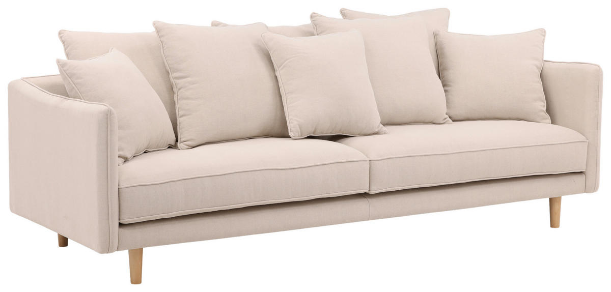 2-SITZER-SOFA Beige  - Beige, Design, Holz/Textil (240/91/92cm) - Livetastic