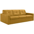SCHLAFSOFA Bard in Echtleder Currygelb  - Currygelb/Schwarz, KONVENTIONELL, Leder/Kunststoff (206/81/96cm) - Novel