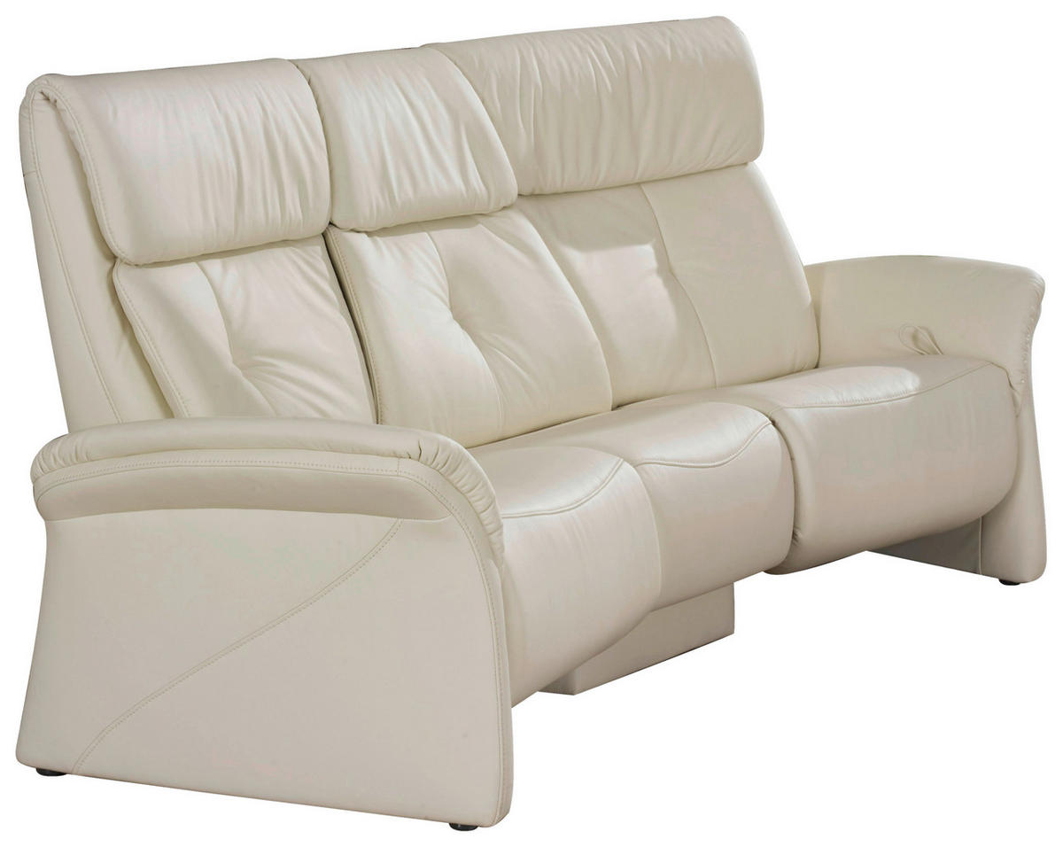 TRAPEZSOFA  in Echtleder Weiß  - Schwarz/Weiß, Design, Leder/Kunststoff (208/107/103cm) - Himolla Komfortklass