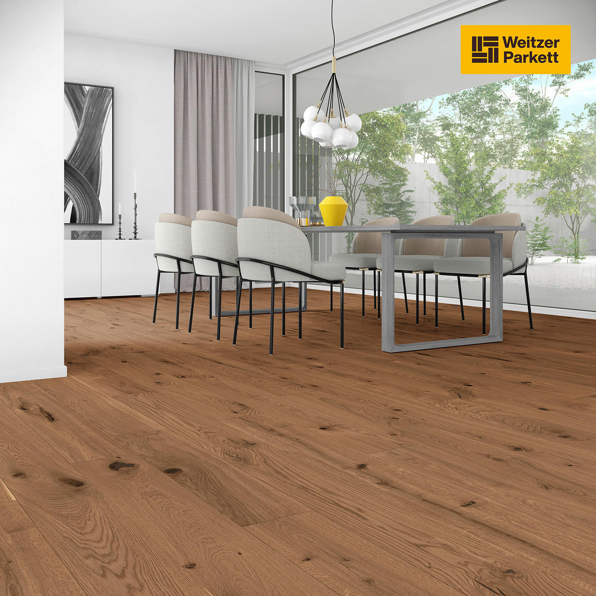 LANDHAUSDIELE, Eiche Amber Gesund-Diele  per  m² - Eichefarben, Design, Holz (224,5/19,3/1,3cm) - Weitzer Parkett