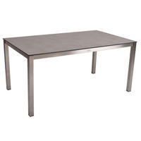 GARTENTISCH Metall, Kunststoff Grau, Silberfarben rechteckig  - Silberfarben/Grau, Basics, Kunststoff/Metall (158/90/74cm) - Gardenson