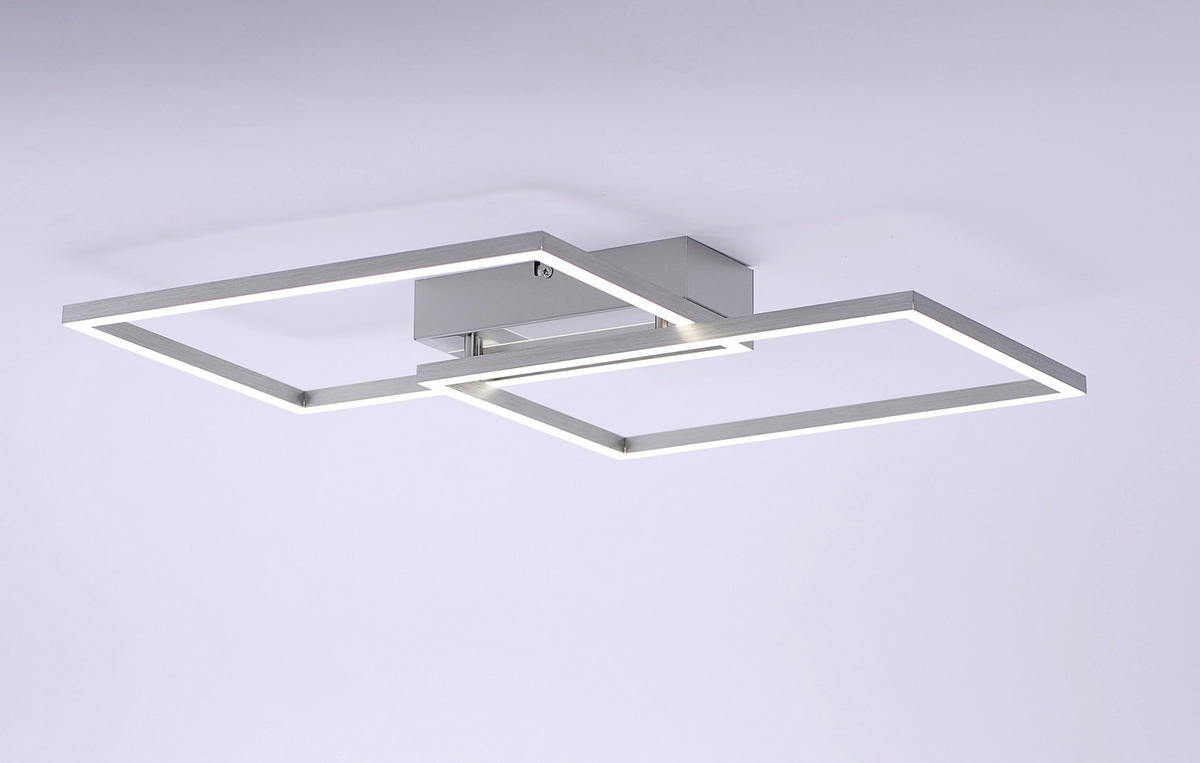 LED-DECKENLEUCHTE 50,4/42/7 cm   - Nickelfarben, Design, Kunststoff/Metall (50,4/42/7cm)