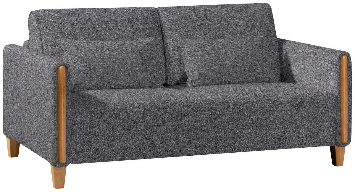 SCHLAFSOFA in Holz, Textil Grau, Buchefarben  - Buchefarben/Grau, Design, Holz/Textil (174/88/104cm) - Niels Andersson