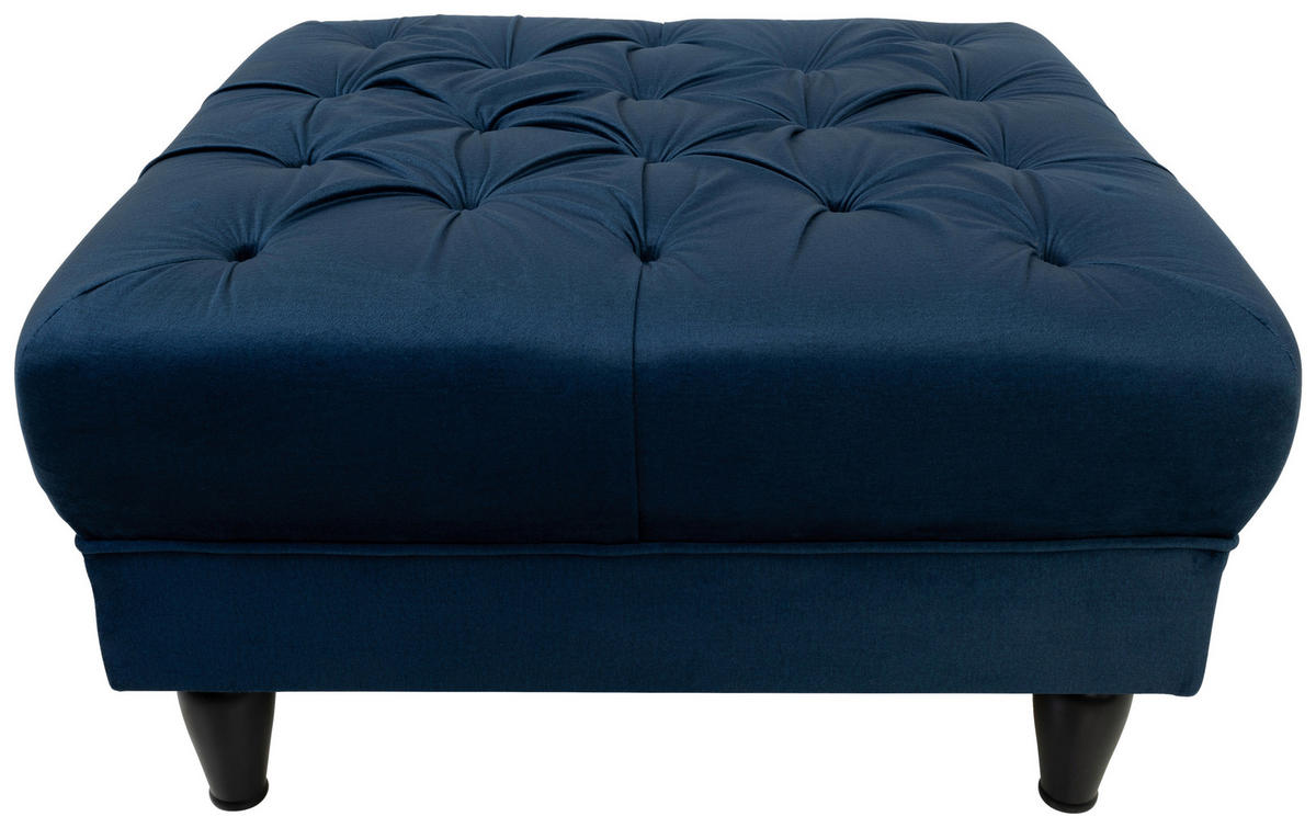 HOCKER in Textil Dunkelblau  - Schwarz/Dunkelblau, Design, Holz/Textil (82/44/82cm) - MID.YOU
