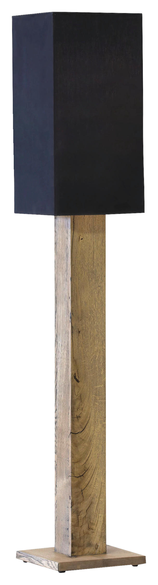 STEHLEUCHTE - Schwarz/Naturfarben, Design, Holz/Textil (30/166/30cm)