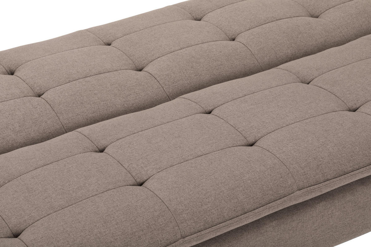 BÄDDSOFFA i linneimitation brun  - brun/silver, Basics, metall/textil (194/87/102cm) - MID.YOU