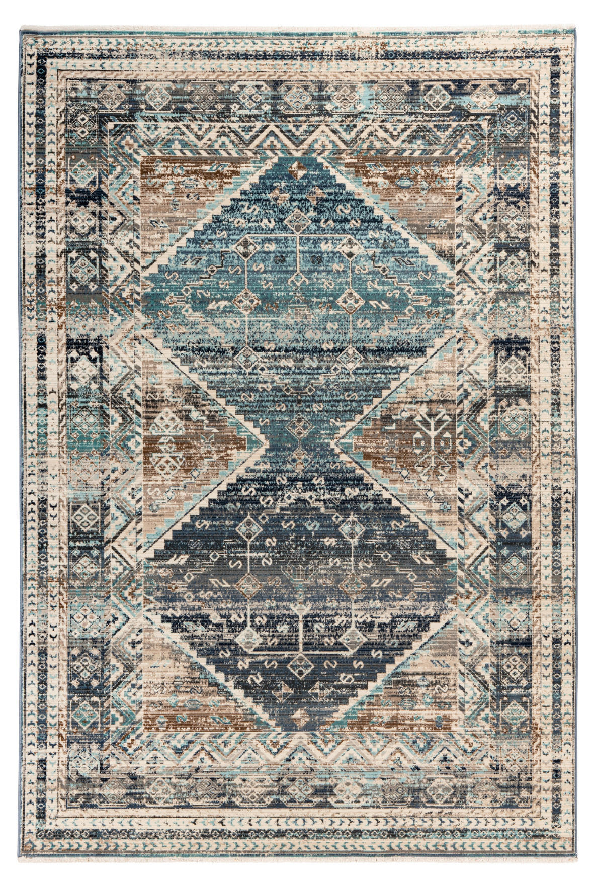 WEBTEPPICH 160/230 cm  - Beige/Dunkelblau, Design, Textil (160/230cm) - Novel