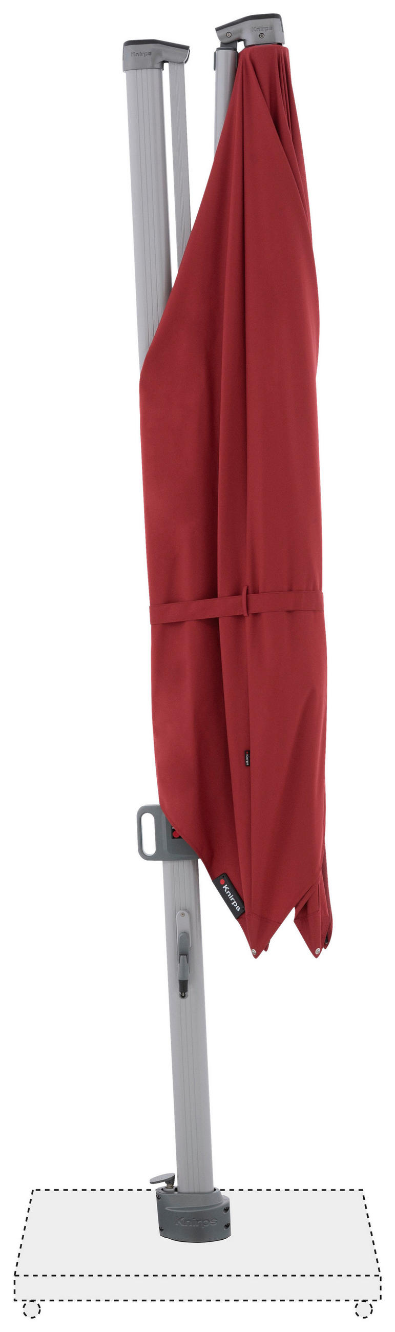 AMPELSCHIRM 275 cm Bordeaux  - Bordeaux/Silberfarben, KONVENTIONELL, Textil/Metall (275/275cm) - KNIRPS