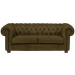 CHESTERFIELD-SOFA in Webstoff Khaki  - Wengefarben/Khaki, LIFESTYLE, Holz/Textil (206/76,5/96cm) - Landscape