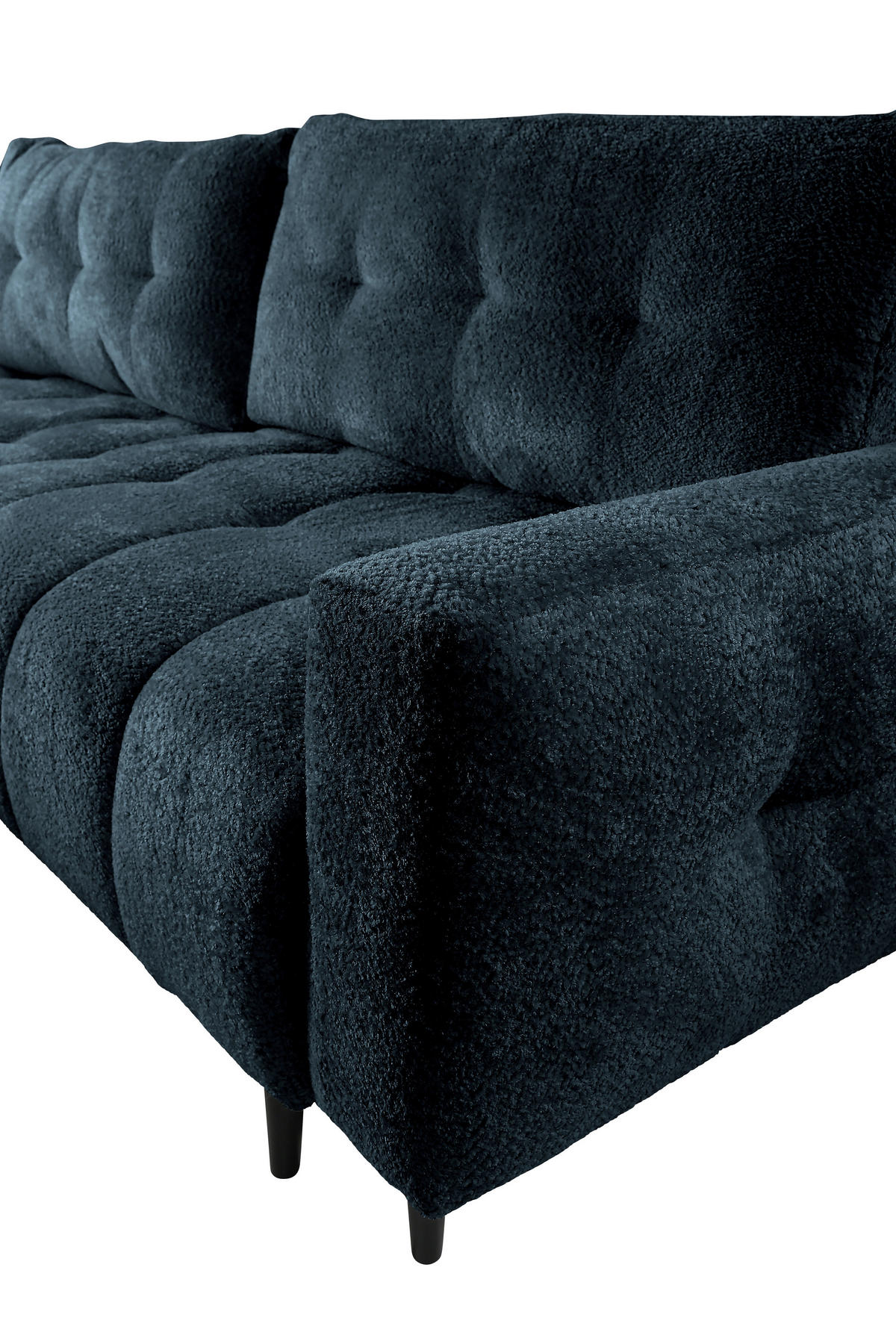 ECKSOFA Blau Chenille  - Blau/Schwarz, KONVENTIONELL, Holz/Textil (180/266cm) - Carryhome