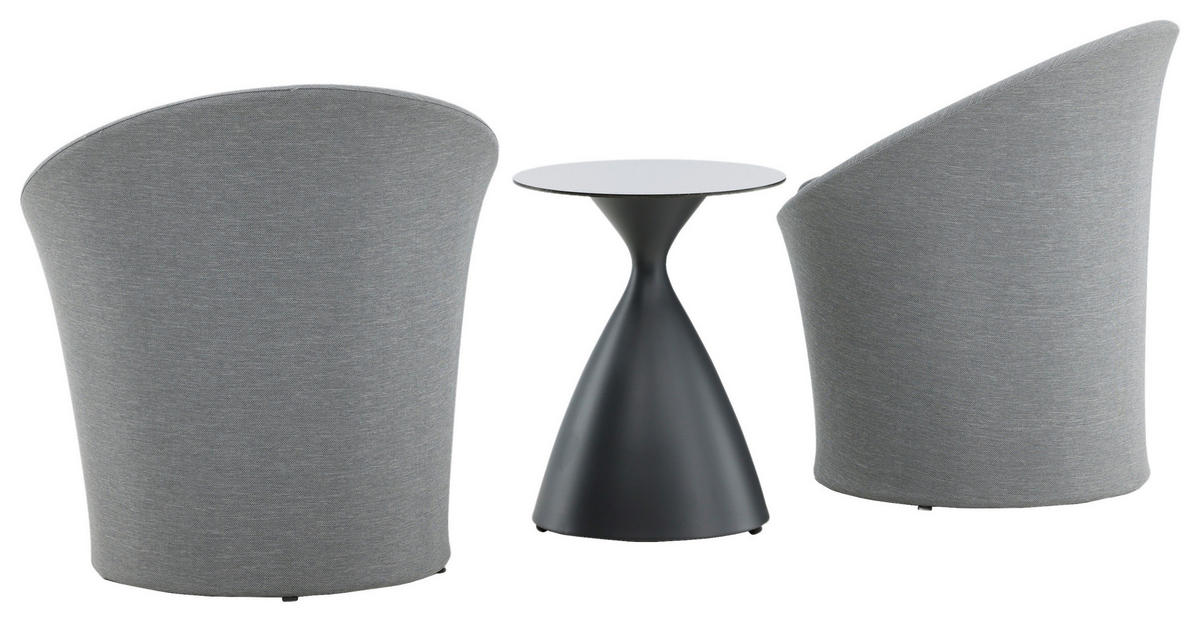 GARTENSET Aluminium  - Grau, KONVENTIONELL, Textil/Metall - Gardenson