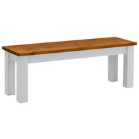 SITZBANK 130/46/40 cm Weiß, Bernsteinfarben Kiefer massiv  - Bernsteinfarben/Weiß, ROMANTIK / LANDHAUS, Holz (130/46/40cm) - Boxxx