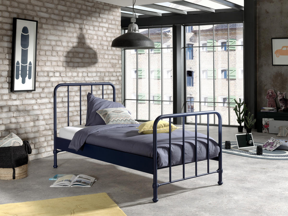KINDER-/JUNIORBETT 90/200 cm  in Blau  - Blau, MODERN, Holz/Metall (90/200cm) - MID.YOU