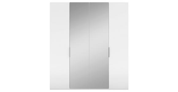 DREHTÜRENSCHRANK 200/223/62 cm 4-türig Weiß - Alufarben/Weiß, KONVENTIONELL, Glas/Holzwerkstoff (200/223/62cm) - Novel