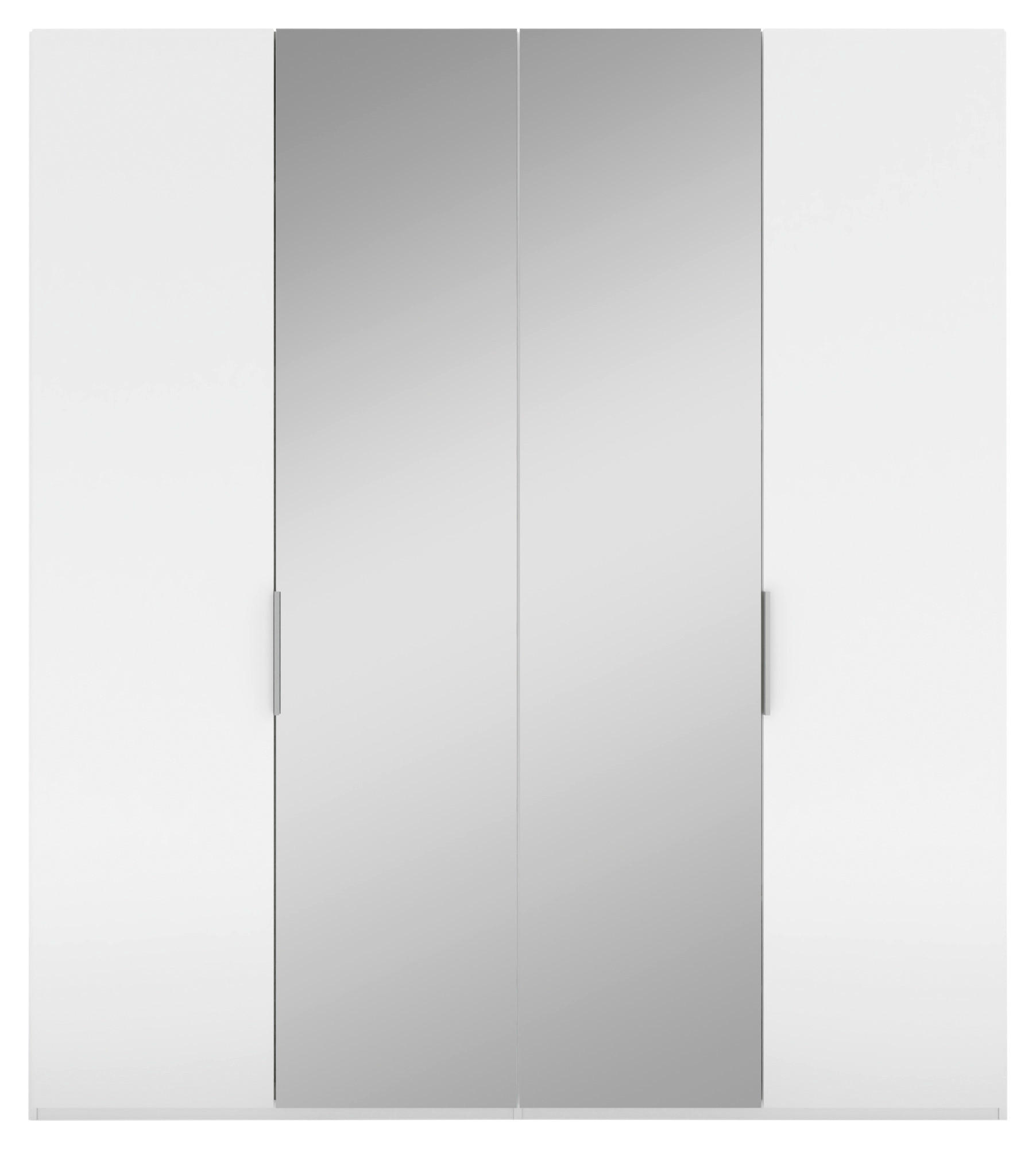 DREHTÜRENSCHRANK 200/223/62 cm 4-türig  - Alufarben/Weiß, KONVENTIONELL, Glas/Holzwerkstoff (200/223/62cm) - Visionight