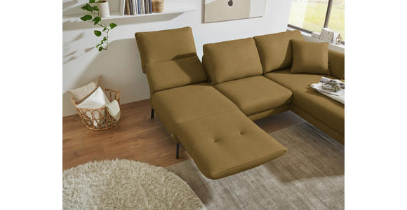 ECKSOFA  in Flachgewebe Schilfgrün  255-365/175-224 cm  - Schilfgrün/Schwarz, Design, Textil/Metall (255-365/175-224cm) - Dieter Knoll