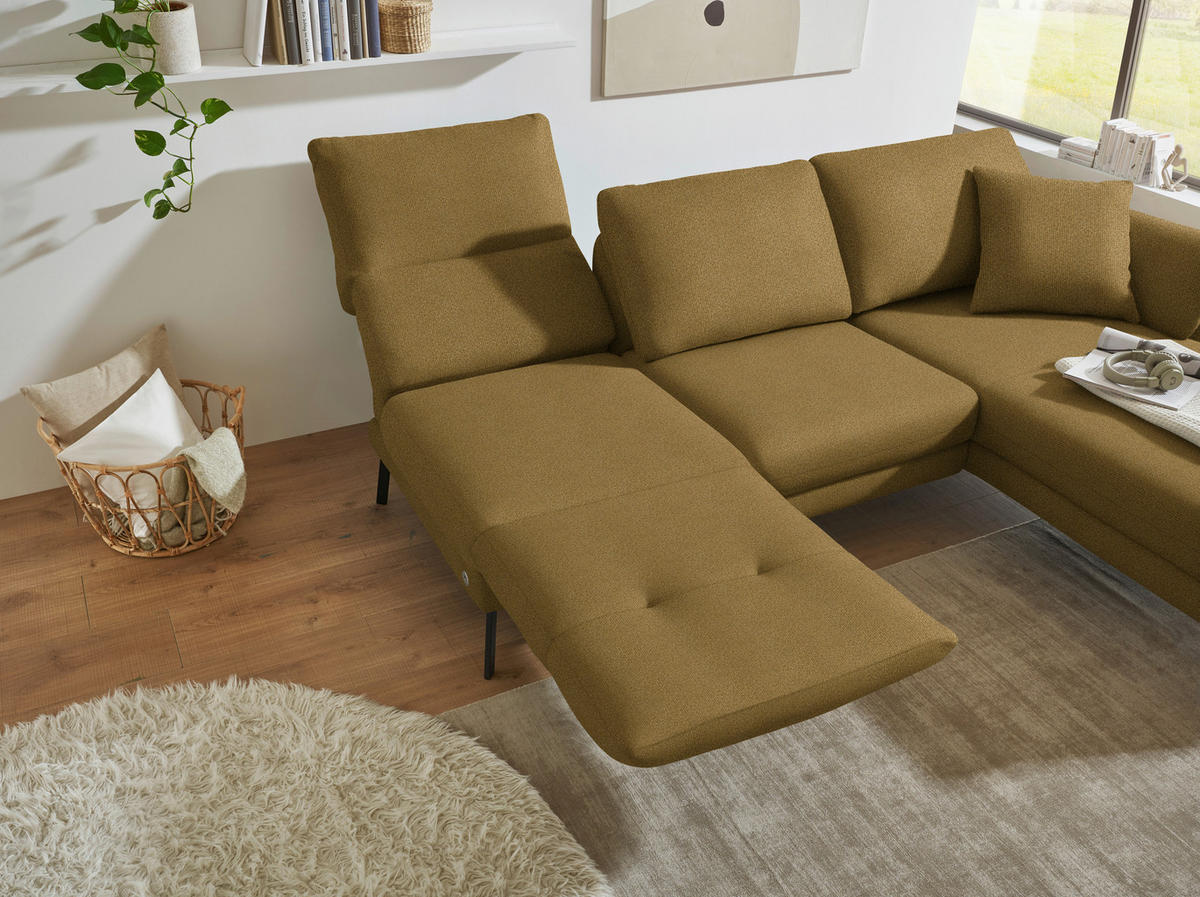 ECKSOFA  in Flachgewebe Schilfgrün  255-365/175-224 cm  - Schilfgrün/Schwarz, Design, Textil/Metall (255-365/175-224cm) - Dieter Knoll