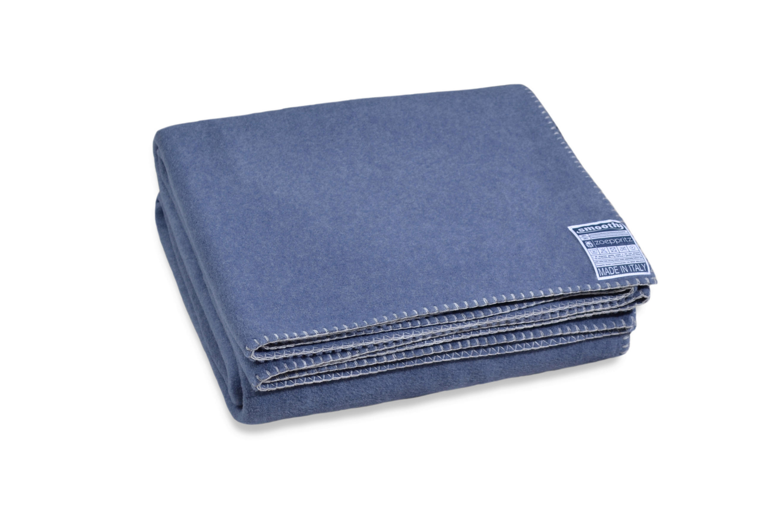 Zoeppritz Fleecedecke Smoothy Blau, Grau 140x190 cm