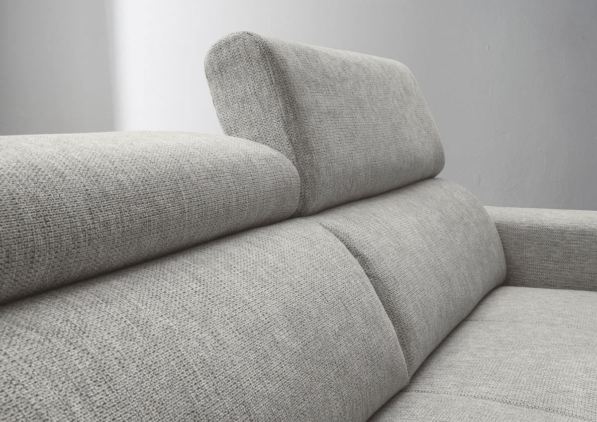 ECKSOFA in Chenille Grau  188/276 cm  - Schwarz/Grau, KONVENTIONELL, Textil/Metall (188/276cm) - Livetastic
