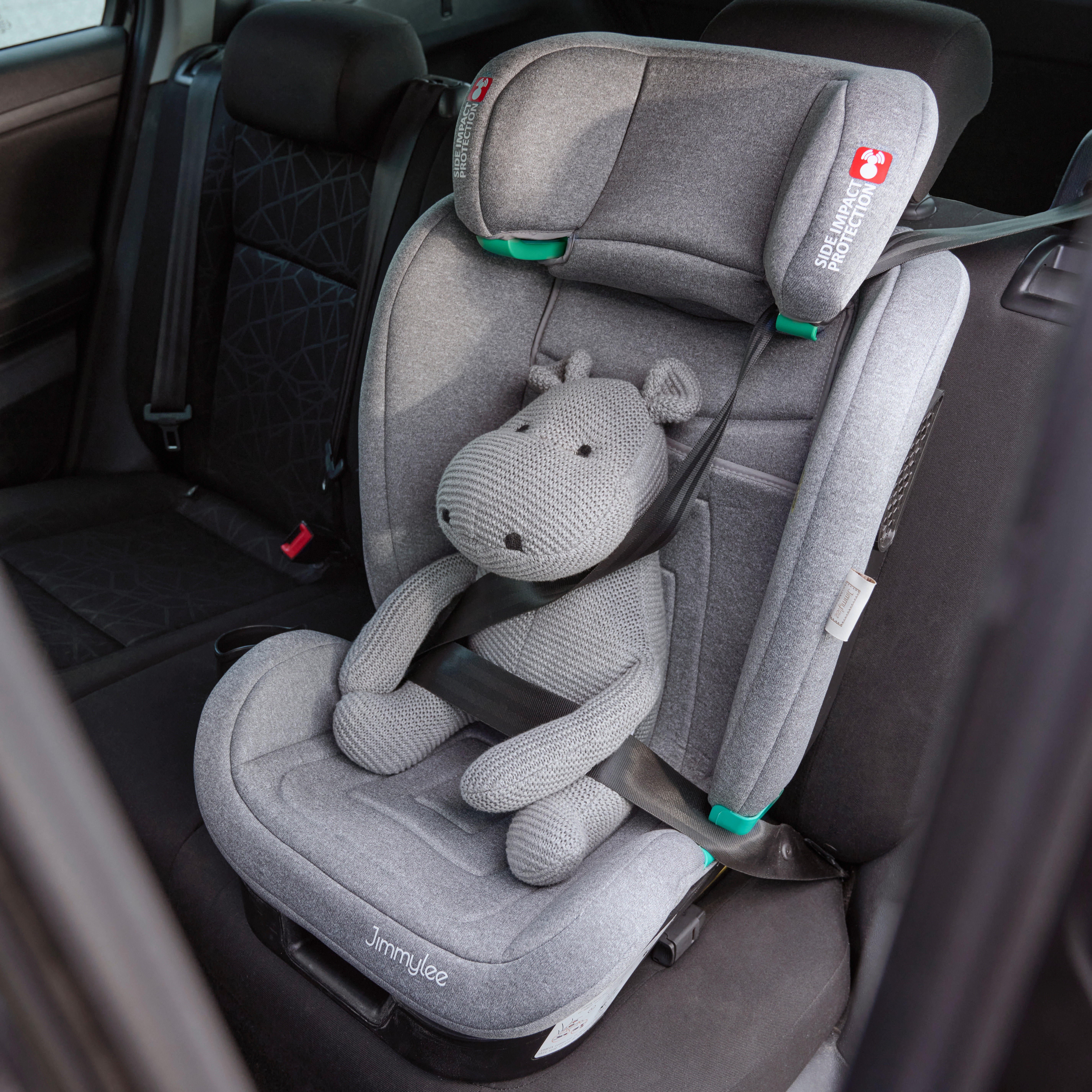 DJEČJA AUTOSJEDALICA  HIGHWAYFIX II  - siva, Basics, tekstil/plastika (44/49/80cm) - Jimmylee