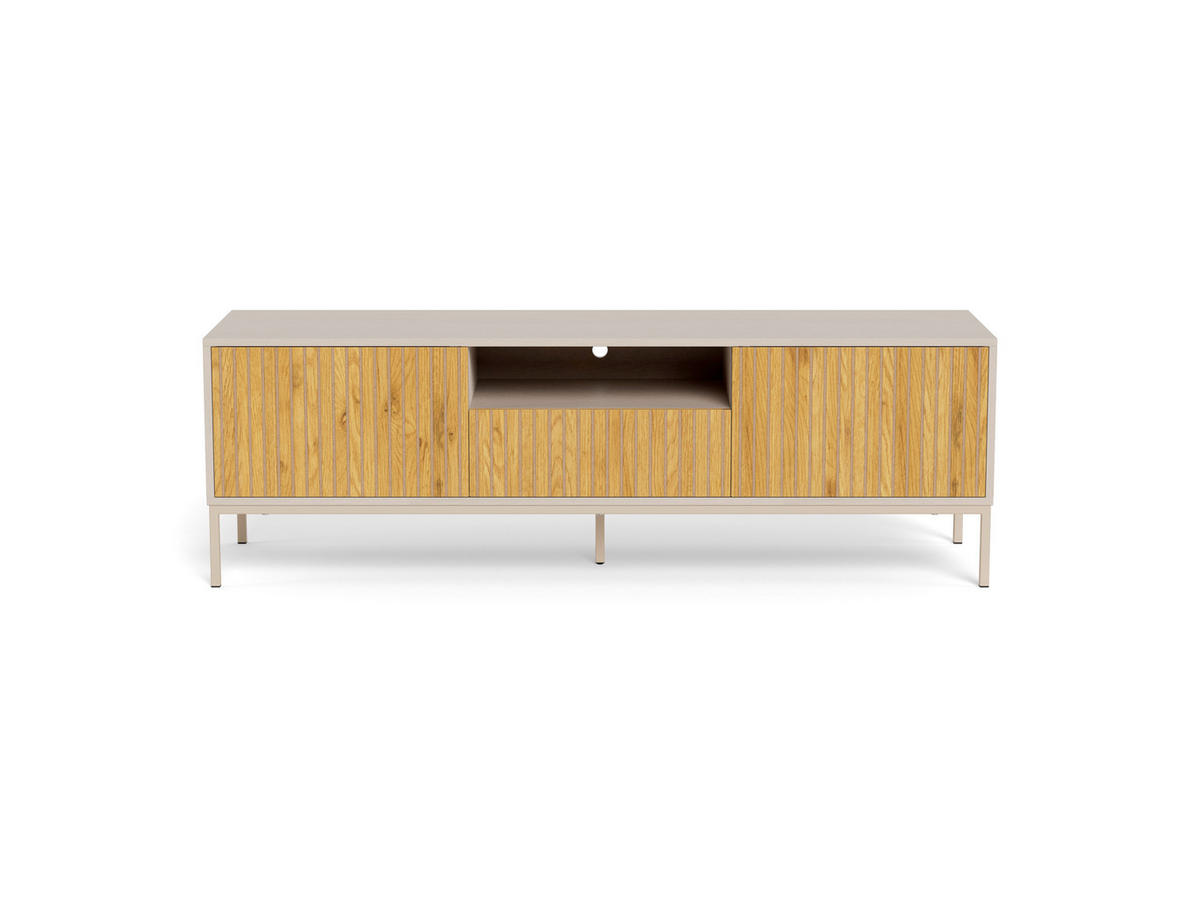 TV-ELEMENT Metall, Holzwerkstoff Grau, Wildeiche  - Wildeiche/Grau, Design, Holzwerkstoff/Metall (140/45/40cm) - Carryhome