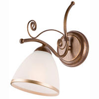 WANDLEUCHTE RETRO 30/25/30 cm  - Hellbraun, KONVENTIONELL, Glas/Metall (30/25/30cm)