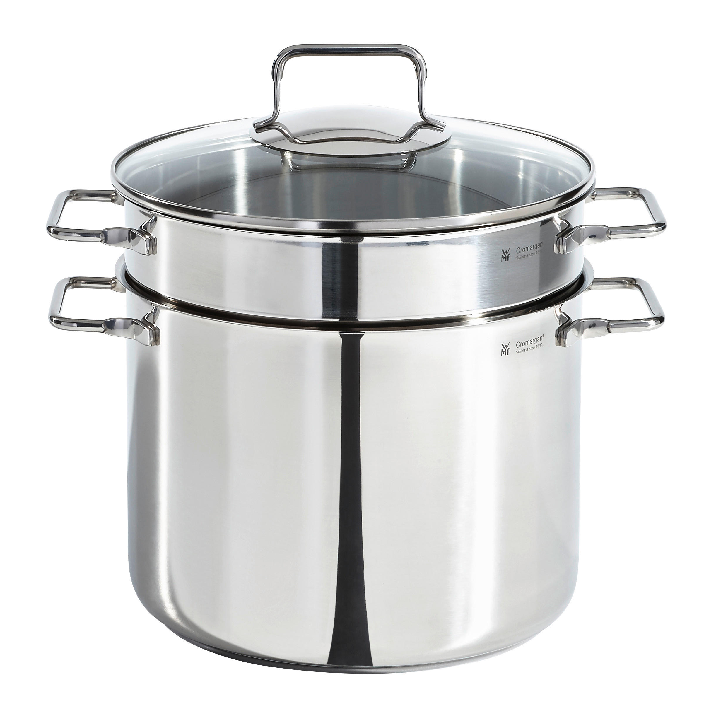 PASTATOPF 7,0 l  - Klar/Edelstahlfarben, Design, Glas/Metall (24cm) - WMF