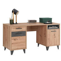 PÍSACÍ STÔL  - čierna/dub artisan, Design, kompozitné drevo/plast (150/60/74cm) - Carryhome