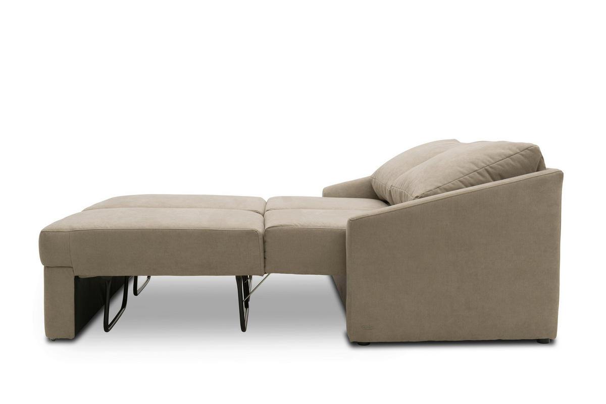 SCHLAFSOFA Mikrofaser Beige  - Beige/Schwarz, Basics, Kunststoff/Textil (168/86/96cm) - MID.YOU