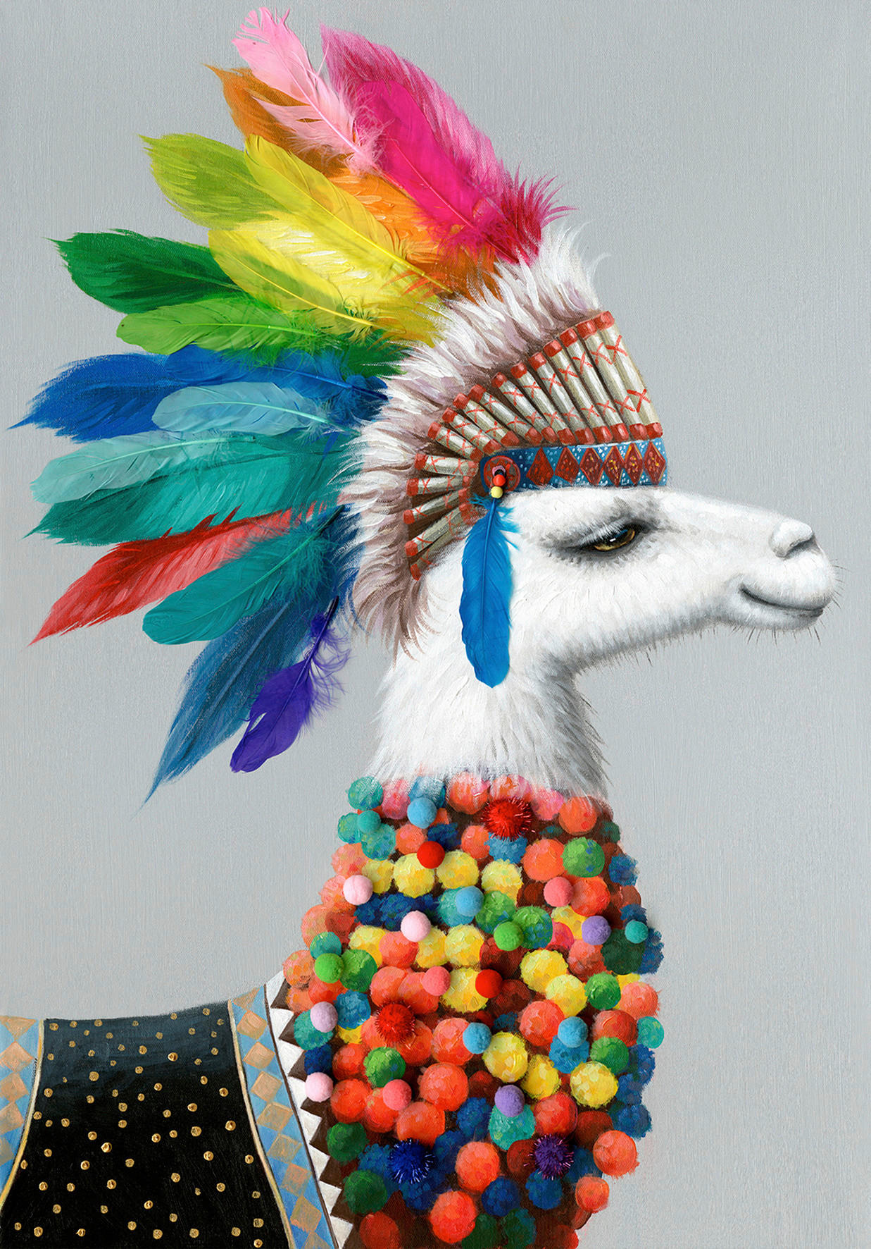 KUNSTDRUCK Tiere 70/100 cm  - Multicolor, Trend, Holz/Textil (70/100cm) - Monee