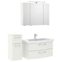 BADEZIMMER 4-teilig  in 128 cm  - Chromfarben/Weiß Hochglanz, KONVENTIONELL, Glas/Keramik (128cm) - Pelipal