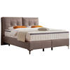BOXSPRINGBETT 180/200 cm  in Mokka  - Schwarz/Mokka, Design, Leder/Holz (180/200cm) - Novel