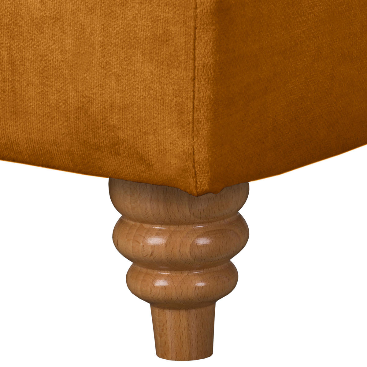 HOCKER Laura Mikrofaser Bernsteinfarben  - Bernsteinfarben/Braun, Design, Holz/Textil (96/35/62cm) - P & B