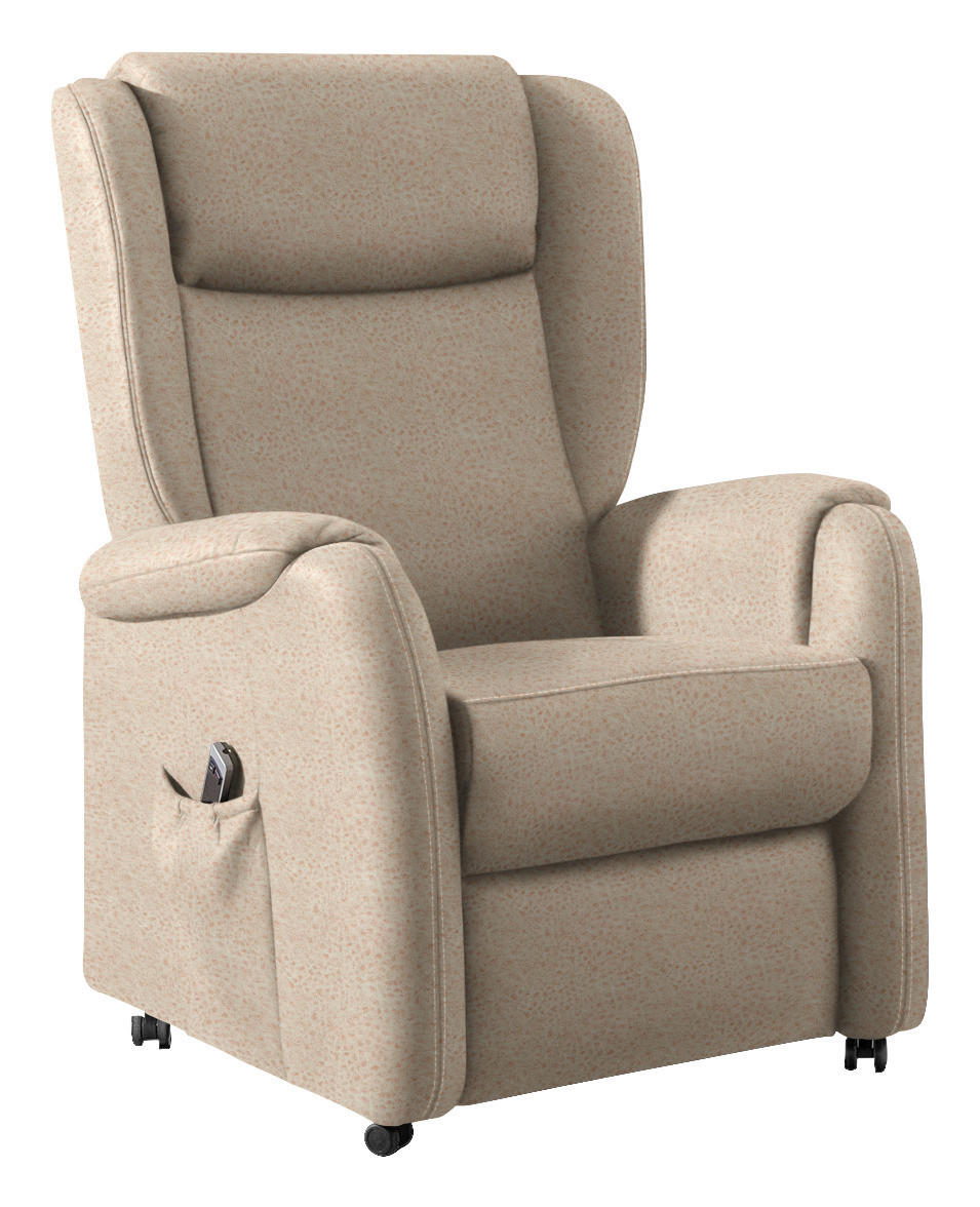 OHRENSESSEL in Mikrofaser Creme  - Creme/Schwarz, Konventionell, Textil (85/117/84cm) - Cantus