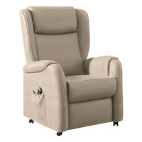 OHRENSESSEL in Mikrofaser Creme  - Creme/Schwarz, Konventionell, Textil (85/117/84cm) - Cantus