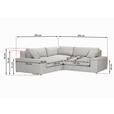 ECKSOFA  Greige Bouclé  - Greige/Schwarz, MODERN, Kunststoff/Textil (255/255cm) - Landscape