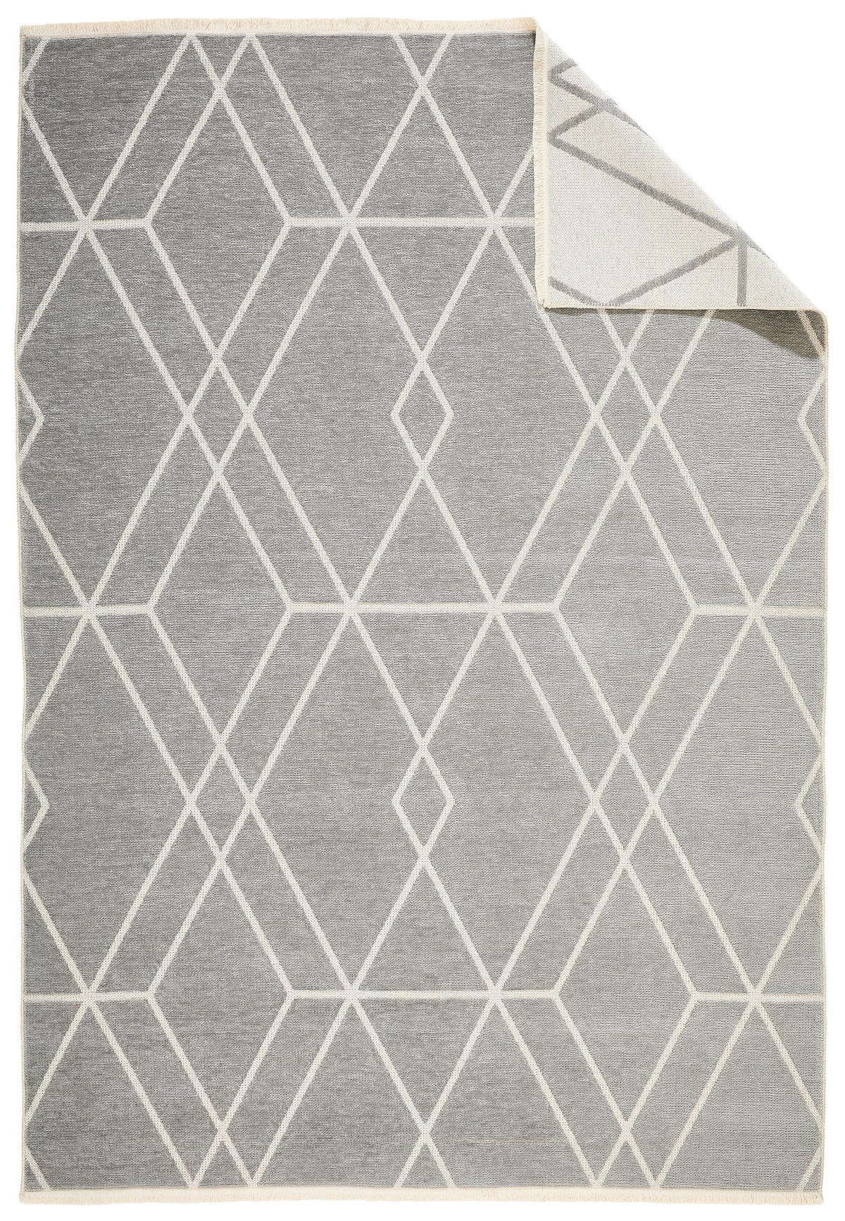 FLACHWEBETEPPICH 120/170 cm Olivia  - Weiss/Grau, Lifestyle, Textil (120/170cm) - Novel