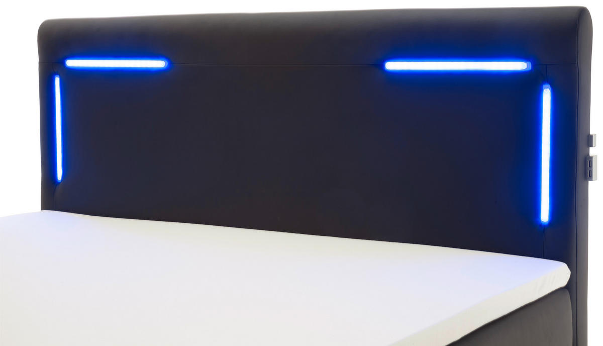 BOXSPRINGOVÁ POSTEĽ, 140/200 cm čierna - čierna/strieborná, Design, textil/plast (140/200cm) - Xora