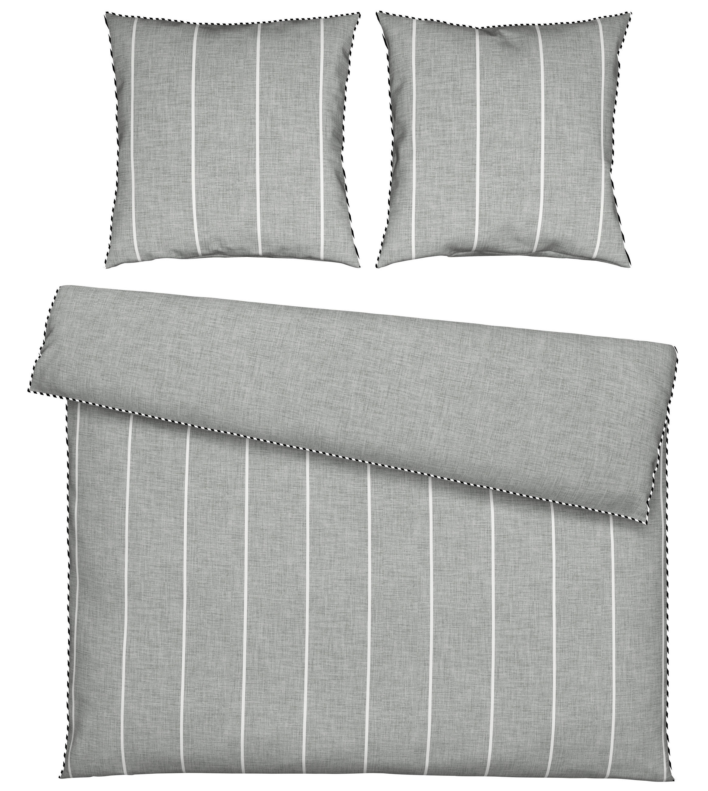 WENDEBETTWÄSCHE Renforcé 200/200 cm  - Silberfarben, KONVENTIONELL, Textil (200/200cm) - Novel