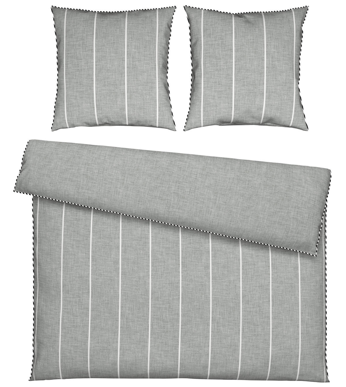 WENDEBETTWÄSCHE Renforcé 200/200 cm  - Silberfarben, KONVENTIONELL, Textil (200/200cm) - Novel