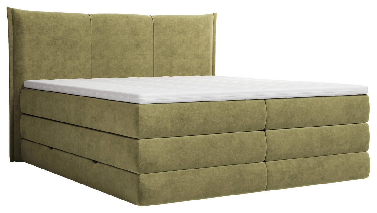 BOXSPRINGBETT 180/200 cm  Olivgrün  - Schwarz/Olivgrün, Modern, Holz/Holzwerkstoff (180/200cm) - MID.YOU