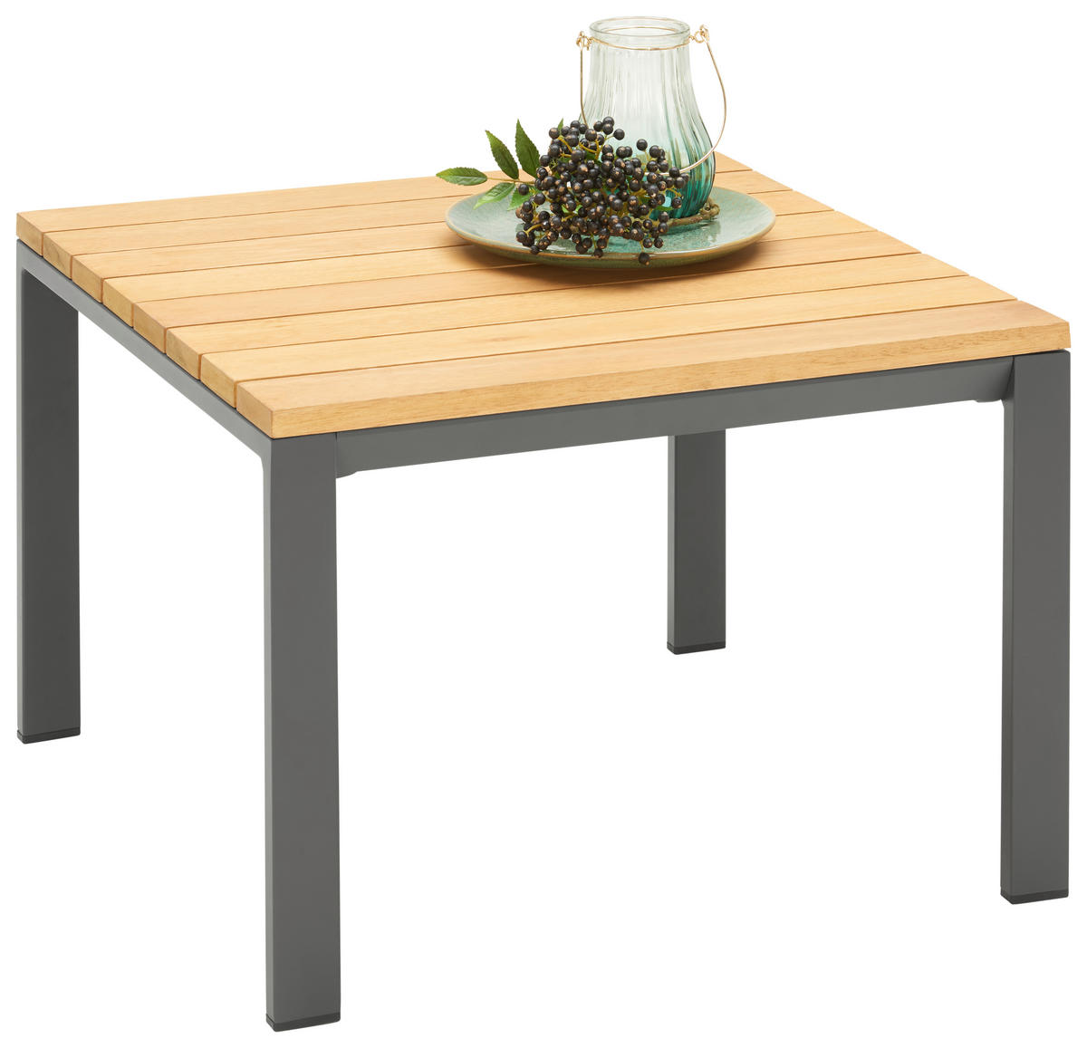 LOUNGETISCH 65/65/40 cm  - Anthrazit/Naturfarben, Design, Holz/Metall (65/65/40cm) - Ambia Garden