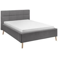 POLSTERBETT 140/200 cm,  in Grau,  - Eichefarben/Grau, KONVENTIONELL, Holz/Textil (140/200cm) - SetOne by Musterring