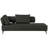 RÉCAMIERE in Flachgewebe Dunkelbraun  - Dunkelbraun/Schwarz, Design, Textil/Metall (227/89/101cm) - Dieter Knoll