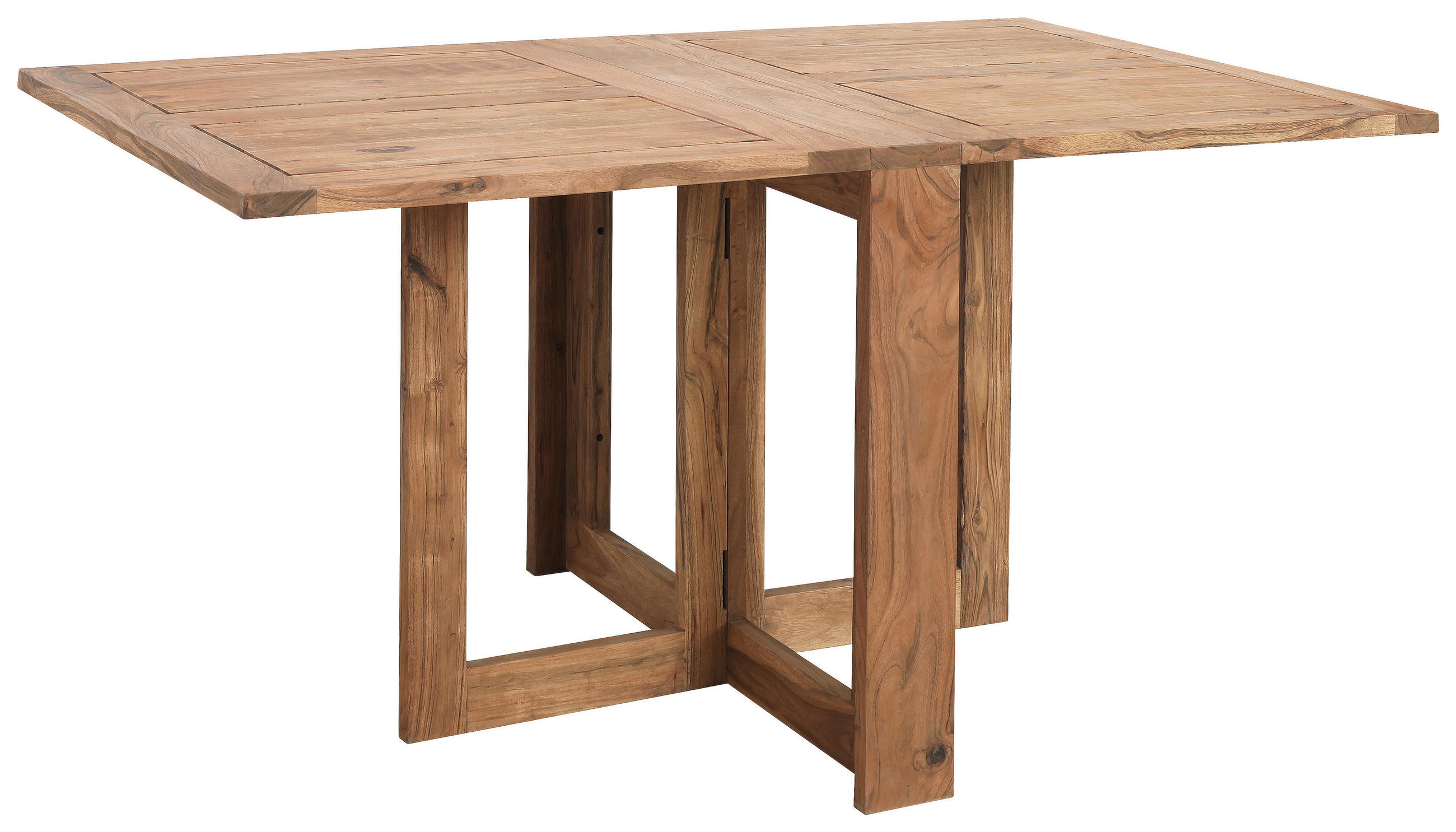 KLAPPTISCH Akazie massiv rechteckig Akaziefarben  - Akaziefarben, Natur, Holz (145/90/76cm) - Livetastic