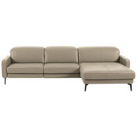 ECKSOFA  Echtleder Kaschmir  - Kaschmir/Schwarz, Design, Leder/Metall (323/179cm) - Dieter Knoll