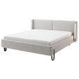 POLSTERBETT Beleuchtung 140/200 cm  in Creme  - Creme/Schwarz, MODERN, Textil/Metall (140/200cm) - Novel