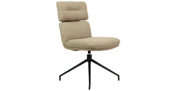 STUHL - Graubraun/Schwarz, Design, Textil/Metall (50/92/64,5cm) - Dieter Knoll