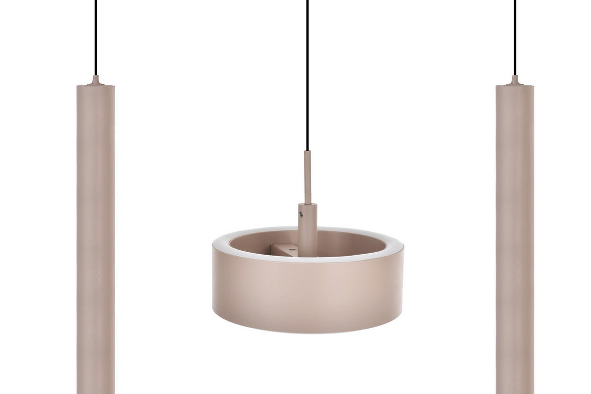 LED-HÄNGELEUCHTE Carnac 99/150/15 cm   - Sandfarben, Design, Kunststoff/Metall (99/150/15cm)