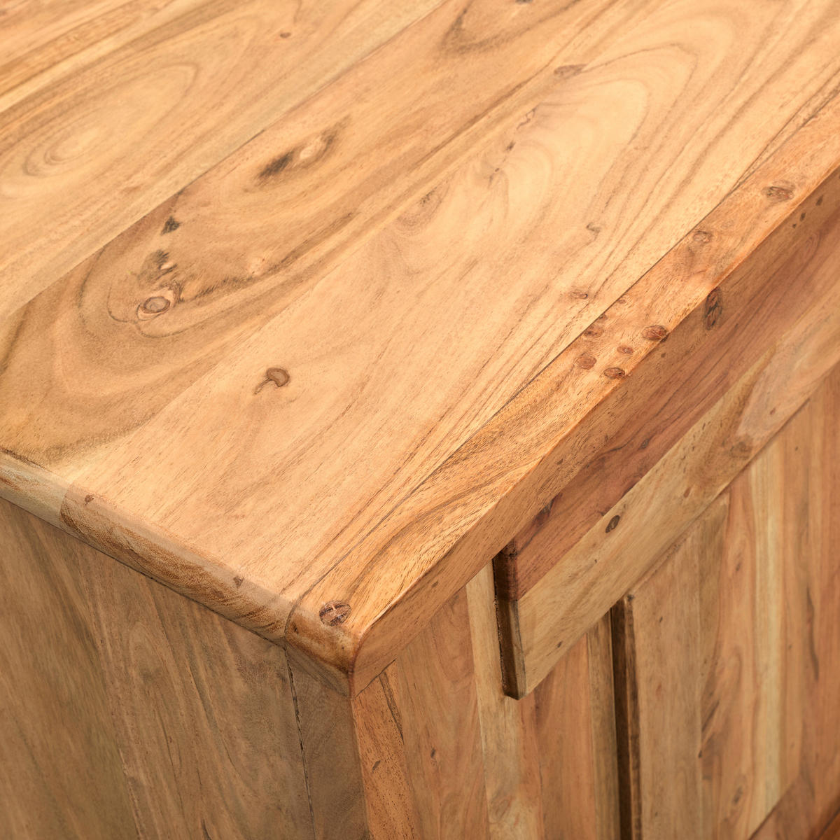 KOMMODE 118/80/45 cm  in Akaziefarben  - Dunkelgrau/Naturfarben, Natur, Holz/Metall (118/80/45cm) - MID.YOU